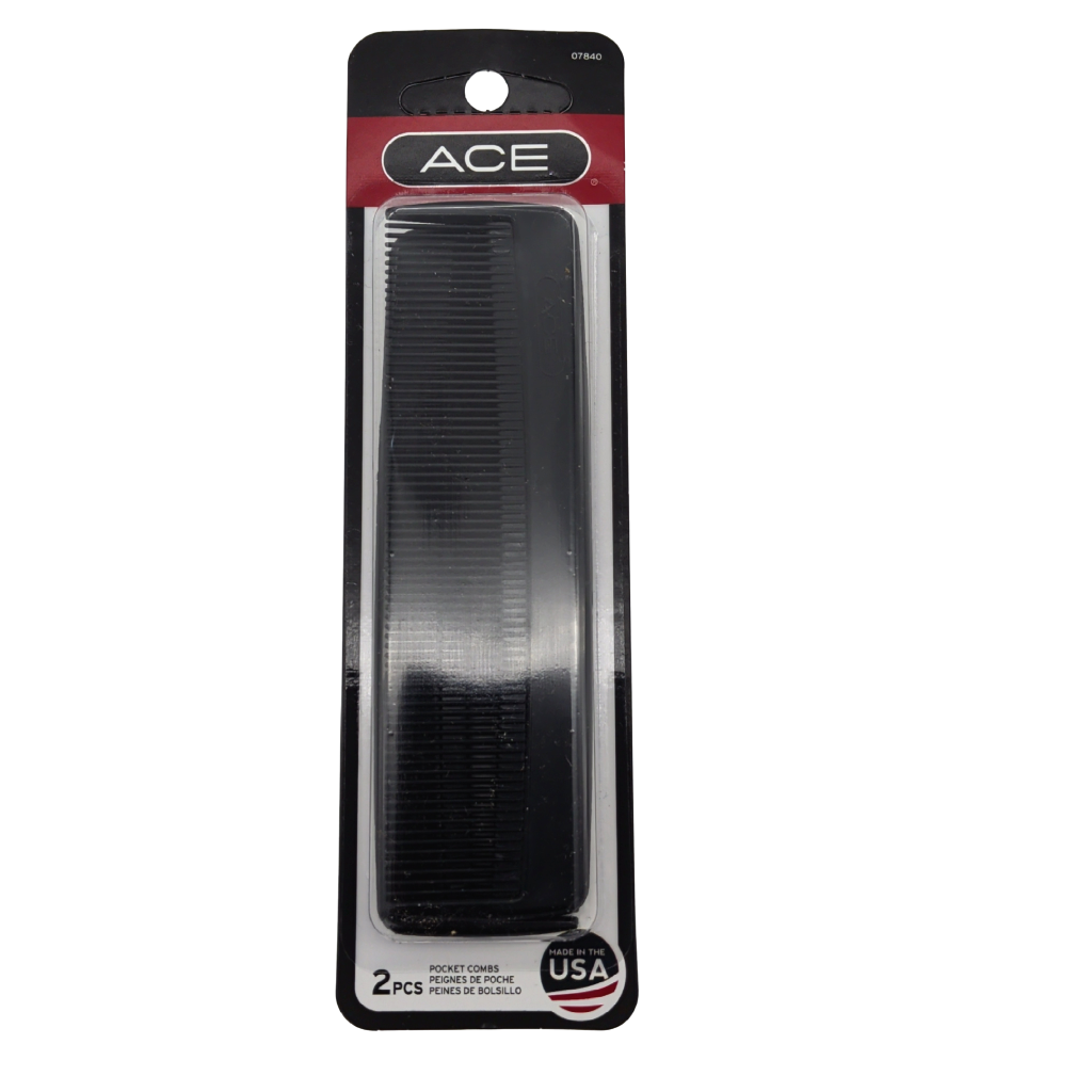 Pocket Combs 5" 2pk. Black Ace