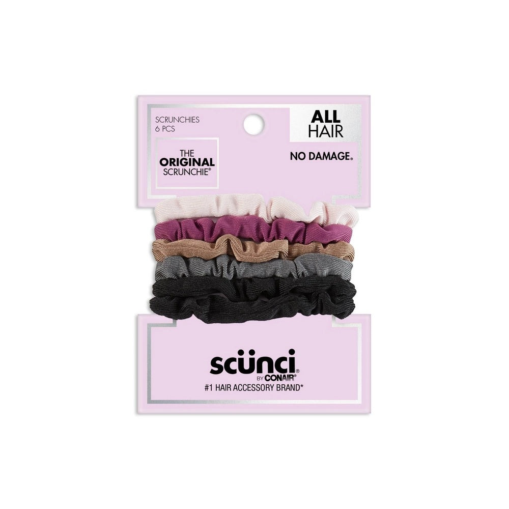 Chouchous lot de 6. Mini Torsades Confort Couleurs Assorties Scunci