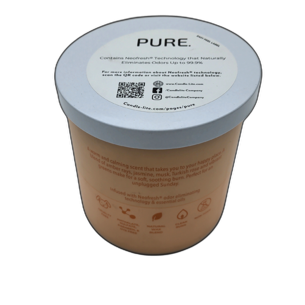 Jar Candle 16oz. Soft Amber + Geranium Flower Pure
