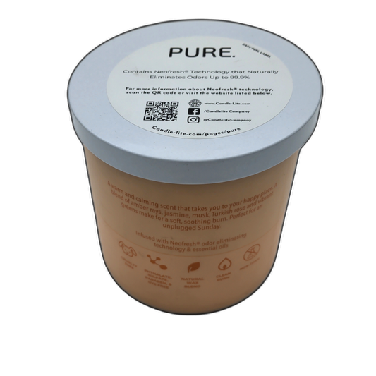 Jar Candle 16oz. Soft Amber + Geranium Flower Pure