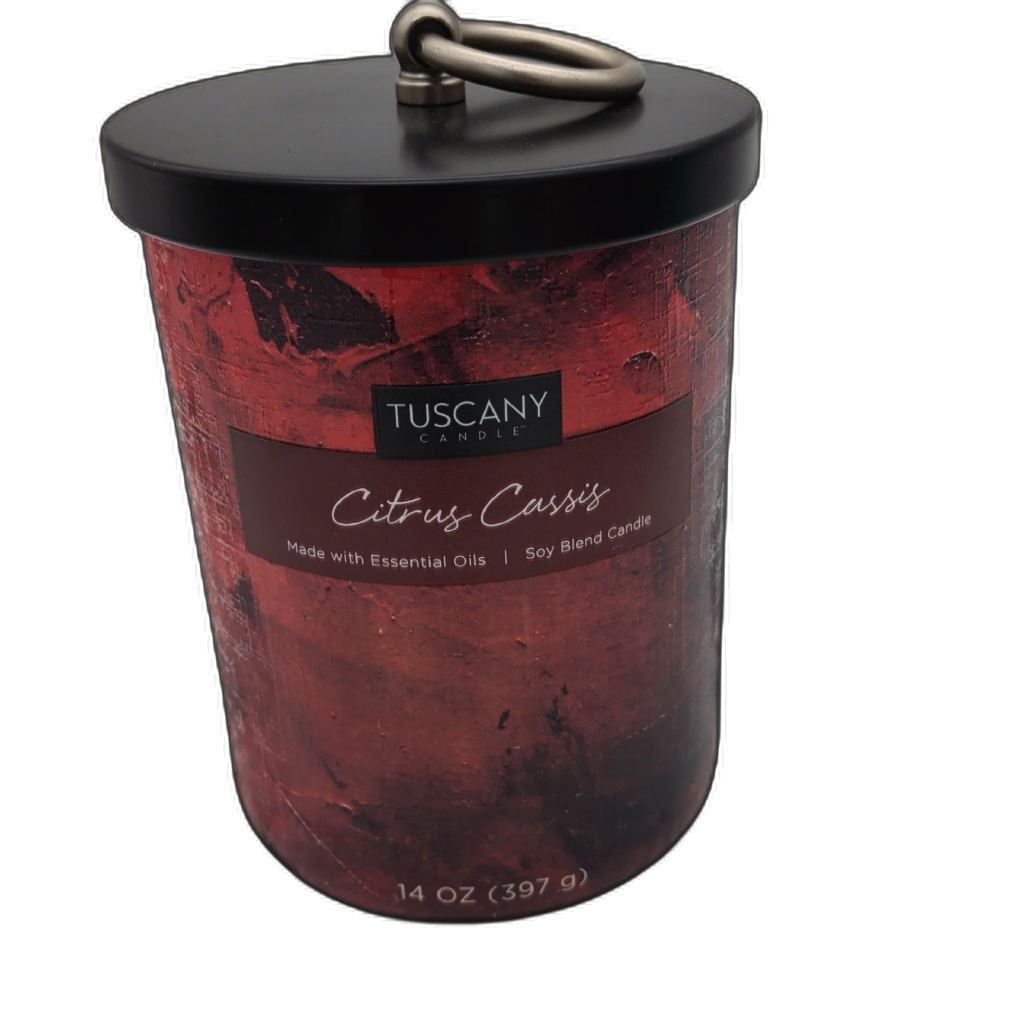 Bougie en pot 14oz. Cassis Agrumes Tuscany Candle