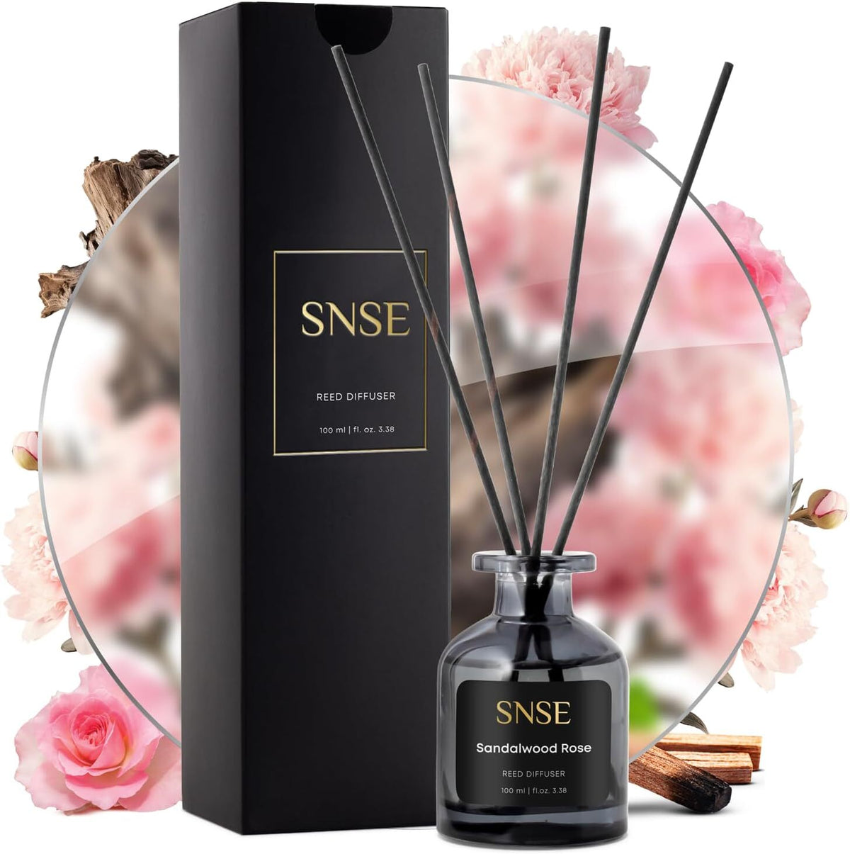 Diffuseur à bâtonnets SNSE Santal Rose 100 ml avec 8 bâtonnets