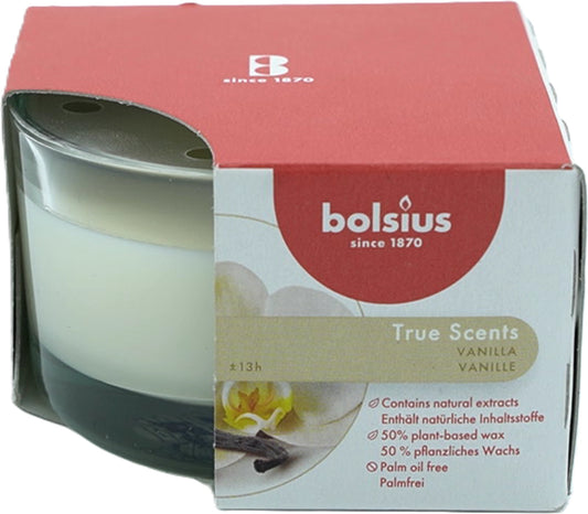 Scented Jar Candle Vanilla 50mm x 80mm True Scents Bolsius