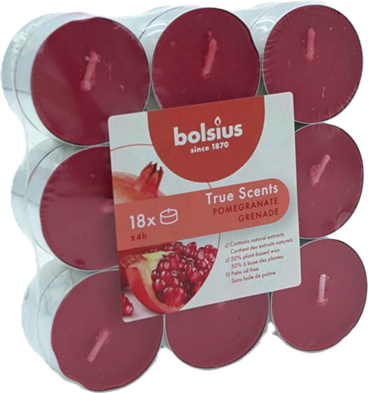 Tealight Candles 18pk. Pomegranate True Scents Bolsius