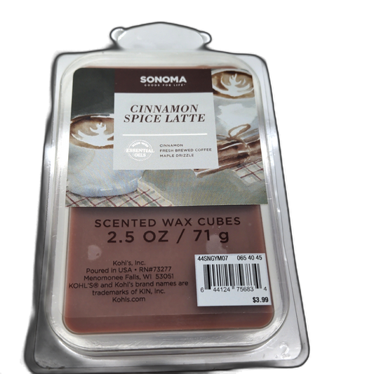 Wax Melts 2.5oz. Cinnamon Spice Latte Sonoma