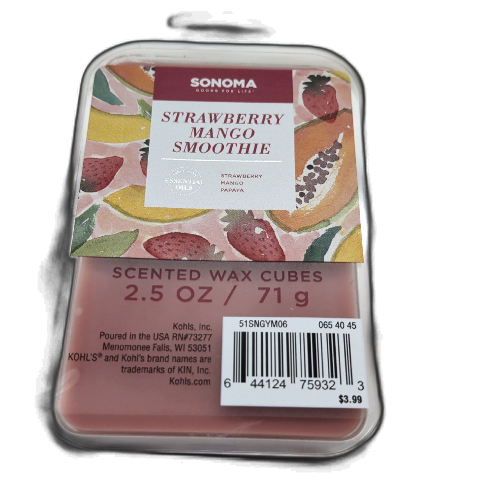 Galets de cire fondue 70g. Smoothie Fraise Mangue Sonoma