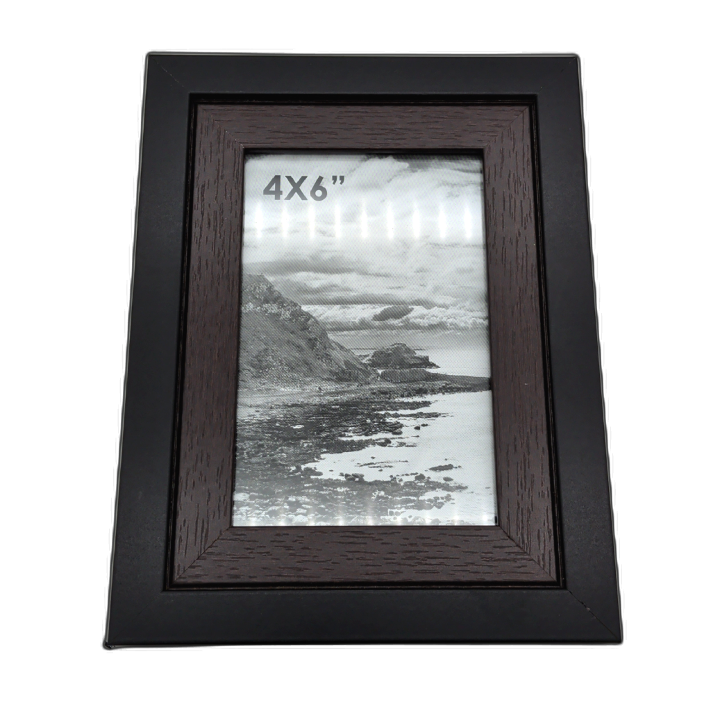 Picture Frame 4" X 6" Two Tone Black/brown