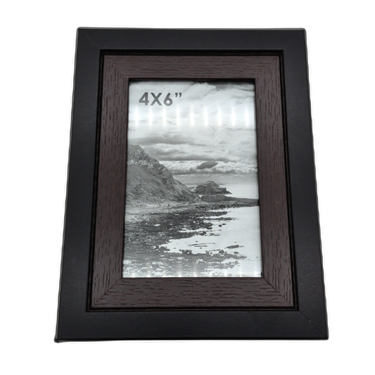 Picture Frame 4" X 6" Two Tone Black/brown