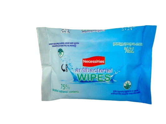Antibacterial Wipes 12pk. 75% Alcohol Necessities(promo)