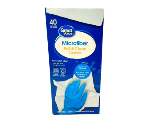 Microfiber Pull & Clean Towels 40pk. 12" X 12" Great Value