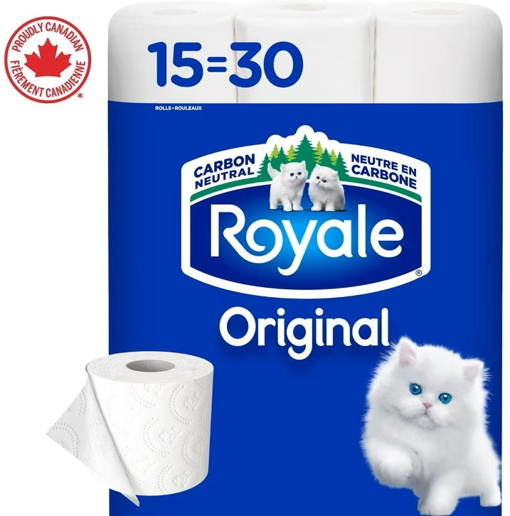 Papier hygiénique Royale Original 2 épaisseurs 15 = 30 rouleaux (TÊTE DE GONDOLA)