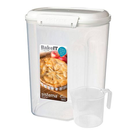 BakeIt 2.4L Storage Container w/Cup, Locking Lid Clear Plastic - Additional View