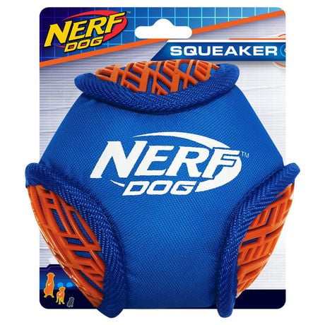 Dog Toy 6" Squeaker Force Grip Hex Ball Nerf Dog - Additional View
