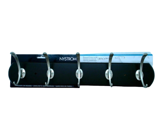Hook Rail 5 Hooks Espresso & Nickel 21-7/16" x 3-1/2" Nystrom (ENDCAP)