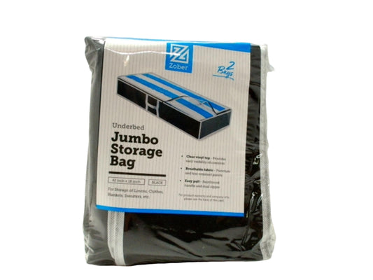 Underbed Jumbo Storage Bag 42" x 18" Black Zober