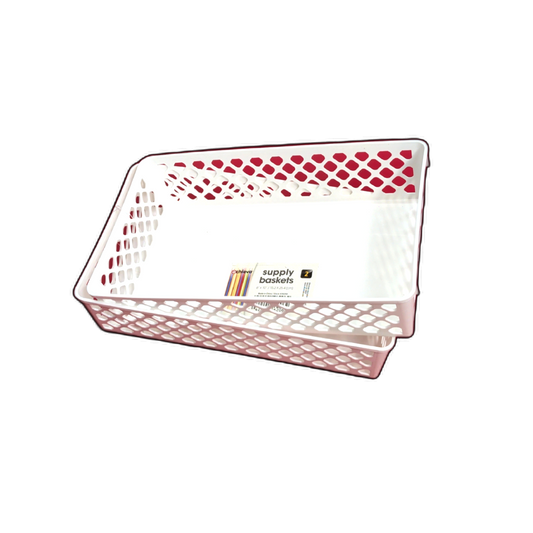Supply Baskets 6" x 10" 2pk. White Plastic Achieva