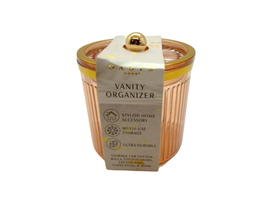 Vanity Organizer 3.5" x 3.5" Round Pink Plastic Oasis Home