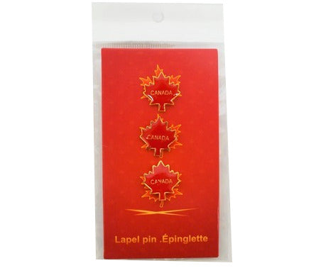 Canada Maple  Pins 3pk Red