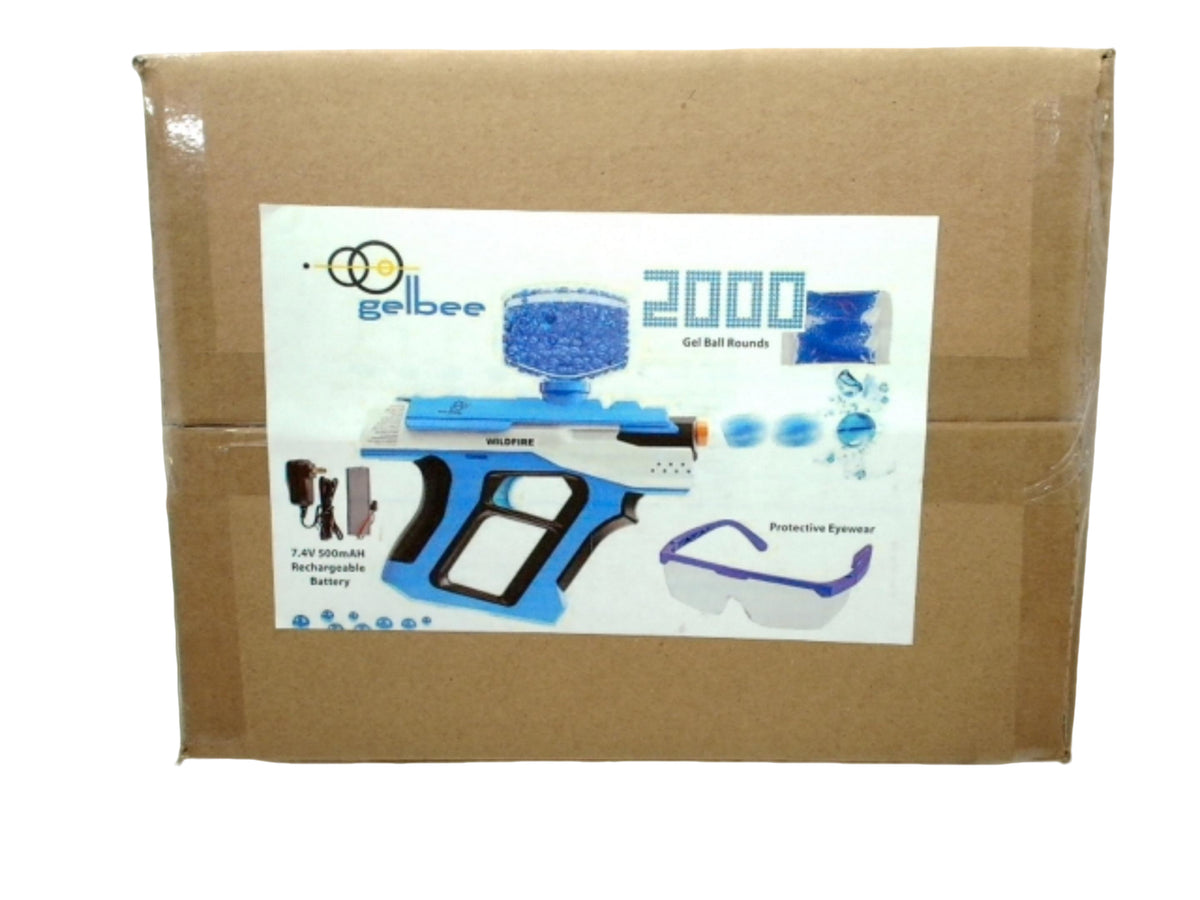 Electric Gel Ball Blaster Wildfire Blue w/2000 Rounds & Protective Glasses Gelbee