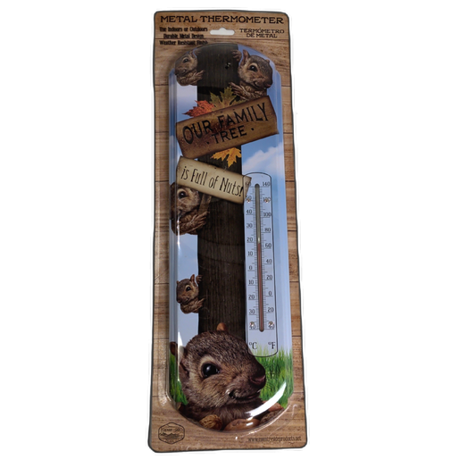 Metal Thermometer Our Family Tree Is Full Of Nuts Indoor/Outdoor