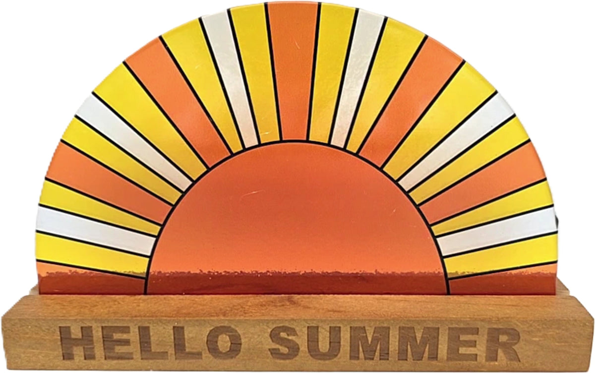 Table Décor Stained Glass Sun Hello Summer Place & Time