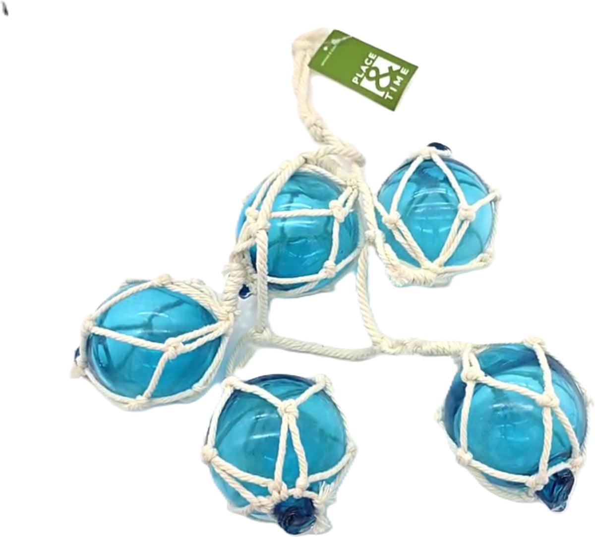 Wall Décor Blue Glass Ball Garland 21.5" Place & Time