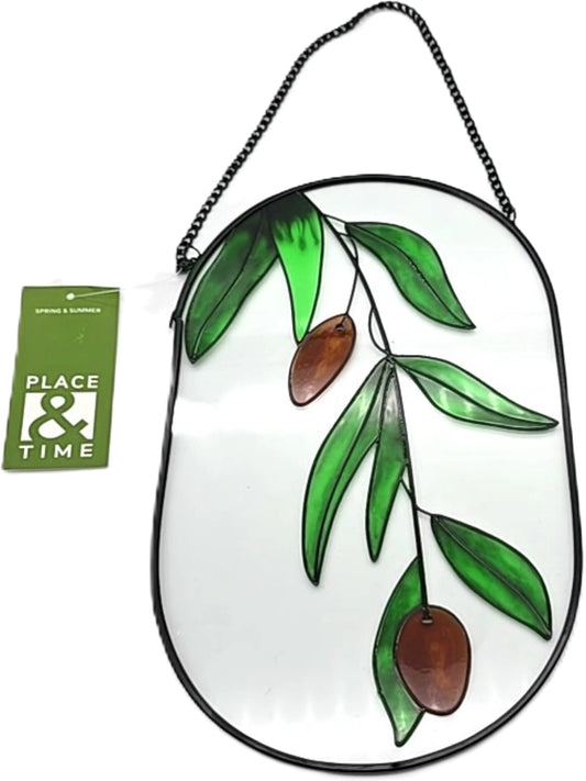 Wall Décor Stained Glass Olive 6.18" x 15.16" Place & Time