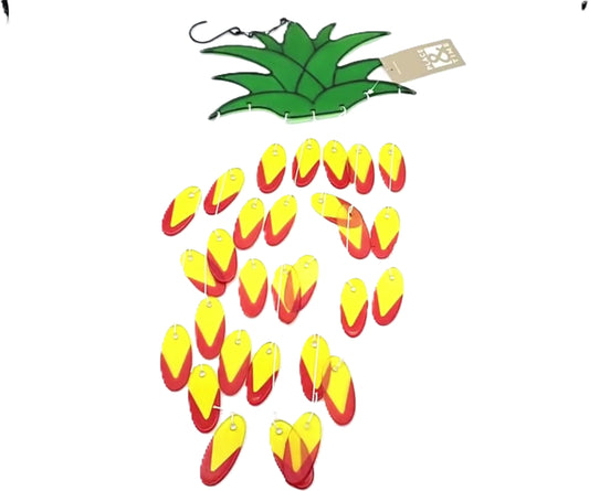 Wind Chime Stained Glass Pineapple 7.87" x 22.83" Place & Time
