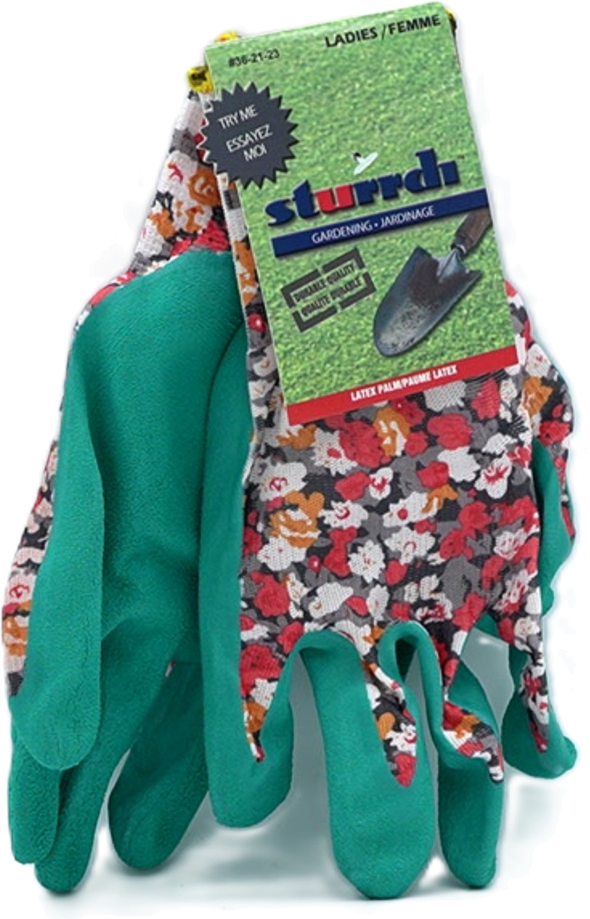 Ladies Gardening Gloves Latex Palm Floral Pattern Sturrdi