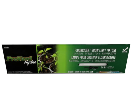Fluorescent EDJ Grow Light Fixture 24W 24" T5 Bulb 6400k ProYard Hydro