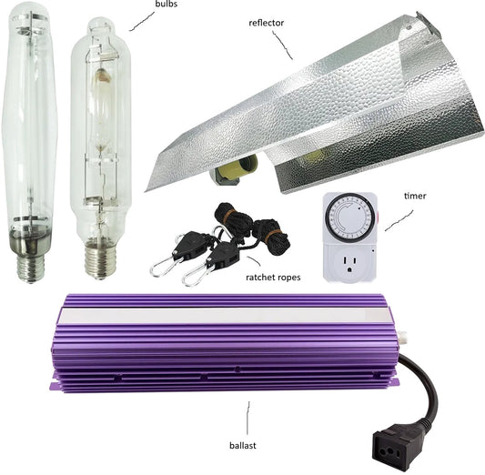 Kit d'éclairage de croissance avec réflecteur Wing 1 x 1000W ProYard Hydro 2 ampoules incluses