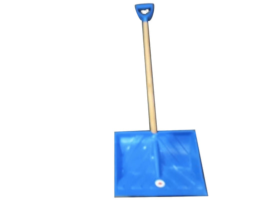 Snow Shovel 18" Blue Plastic w/Wooden Handle