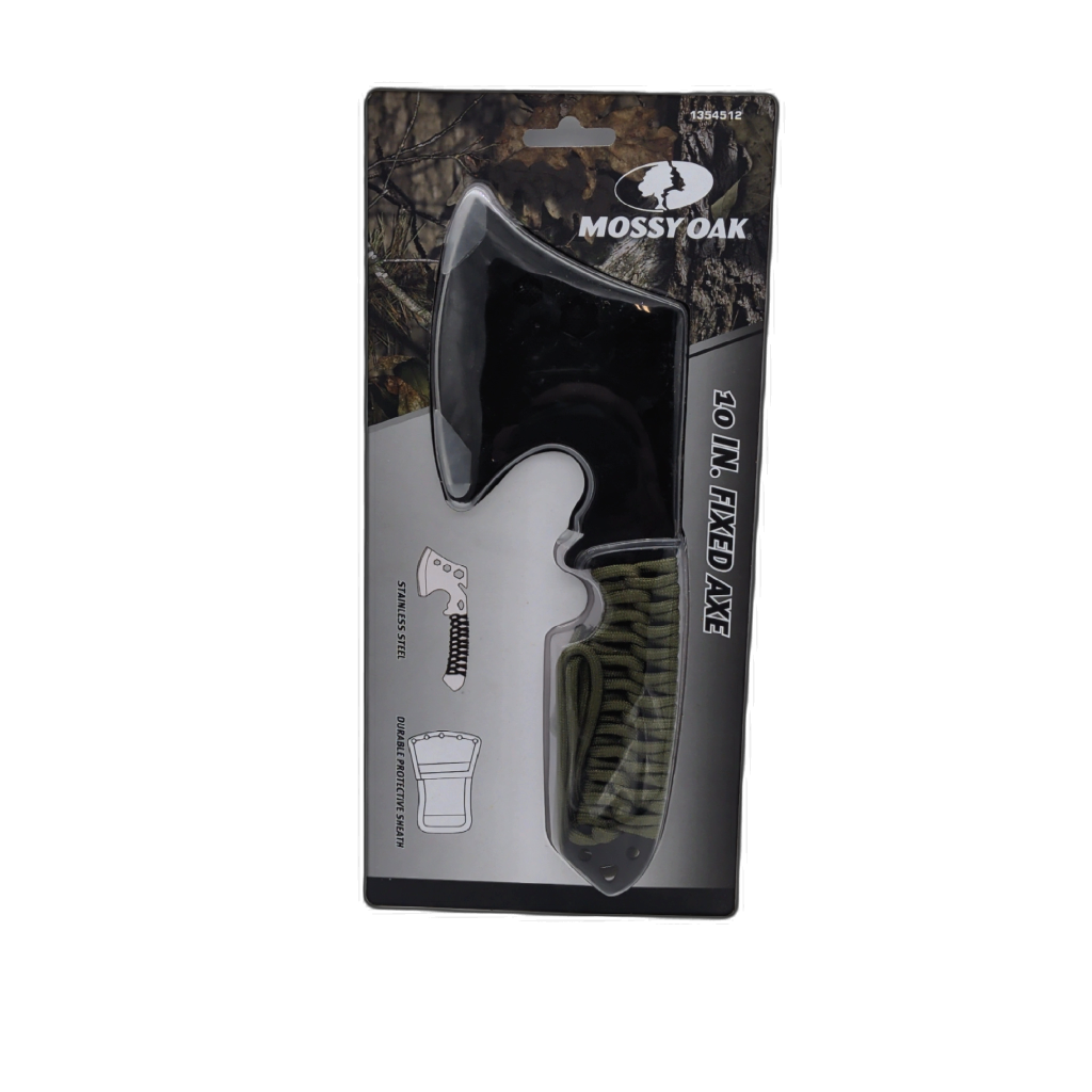 10" Fixed Axe Paracord Handle w/Sheath Mossy Oak