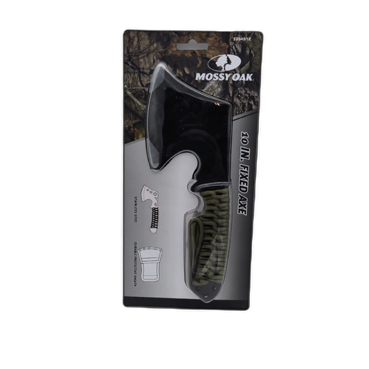 10" Fixed Axe Paracord Handle w/Sheath Mossy Oak
