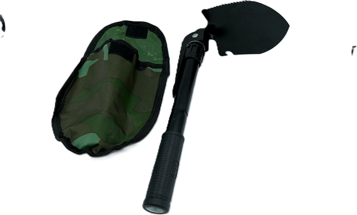 Pelle de Survie Pliante 4-en-1 avec Housse de Transport Camouflage