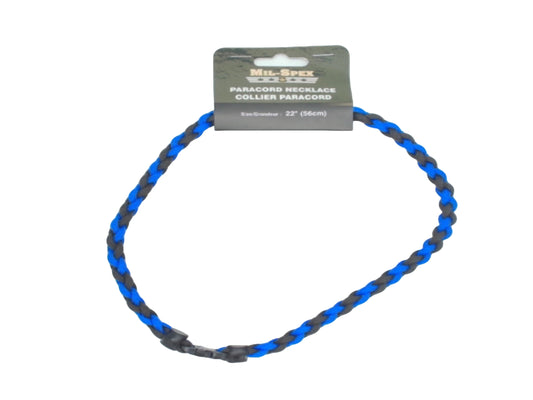 Paracord Necklace Blue & Black 22" World Famous