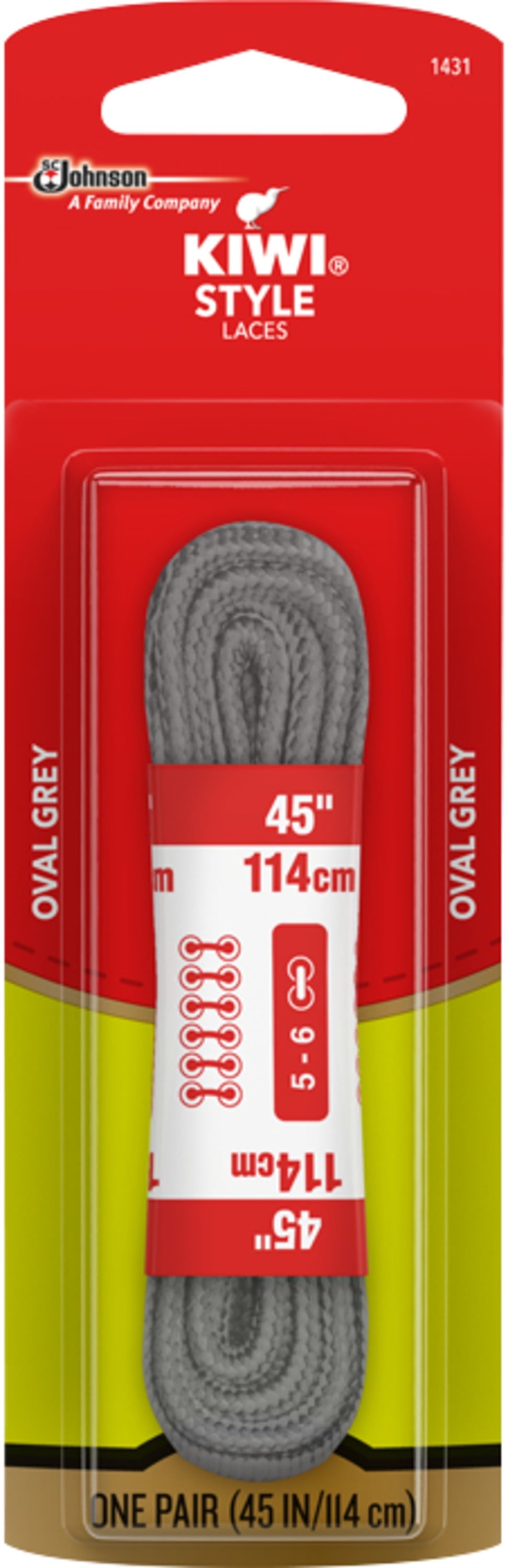 Shoe Lace Oval Grey 45" Kiwi Style - Additional View