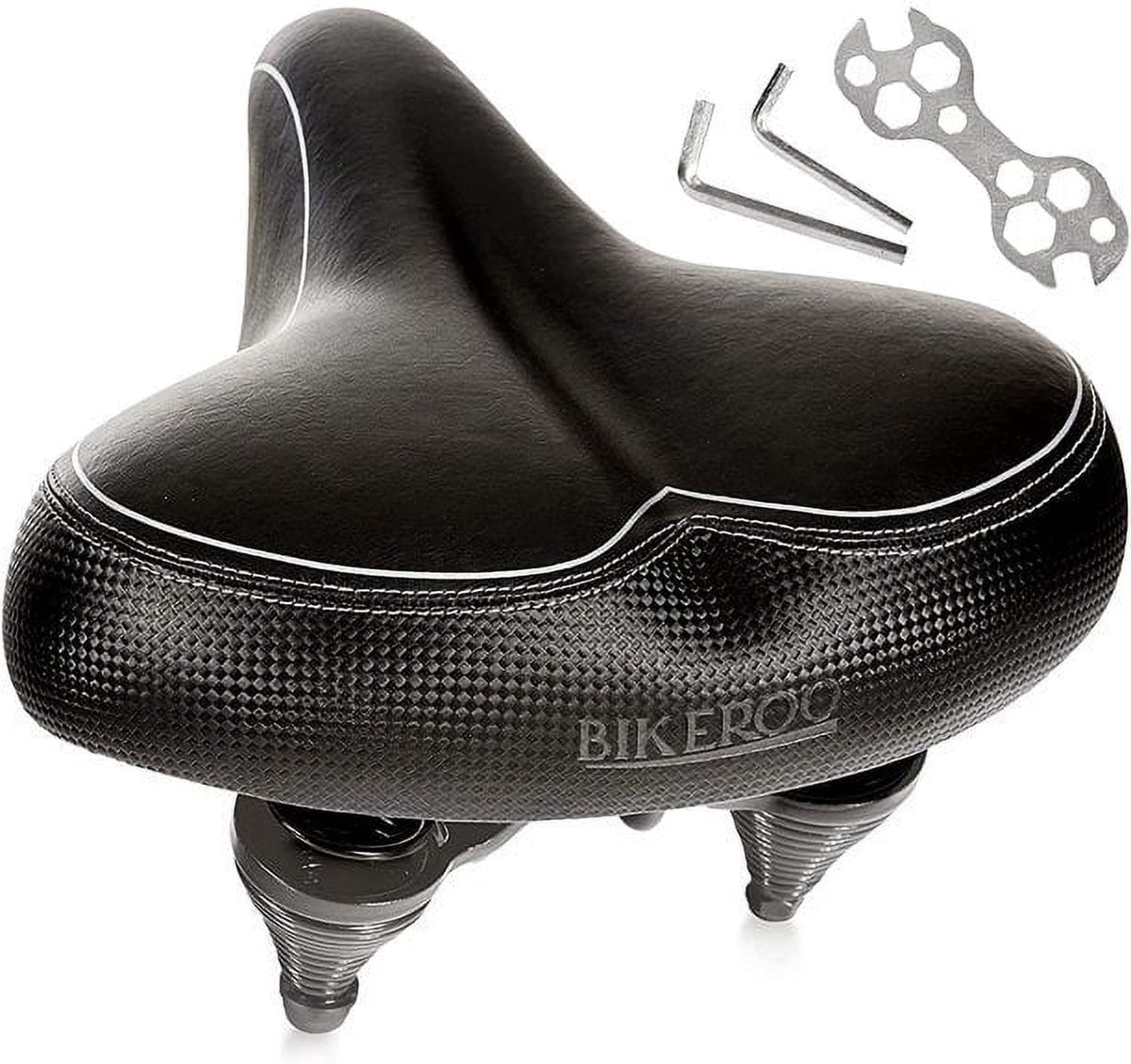 Comfortable Bike Saddle Wide Cushioned Bicycle Seat Bikeroo - Additional View