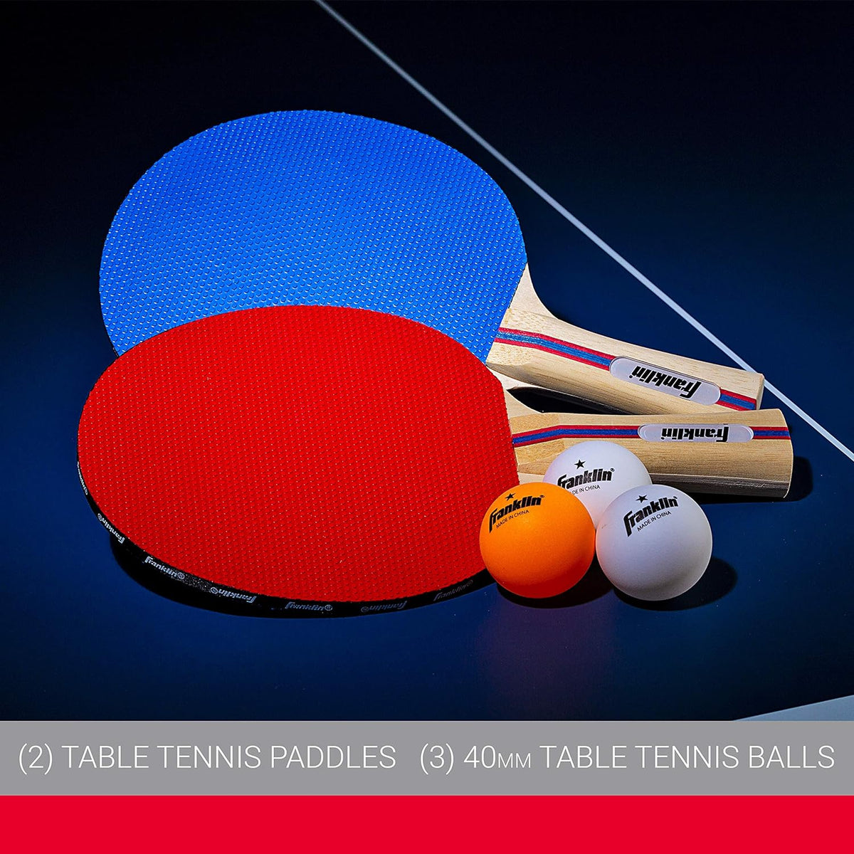 2 Player Paddle Set w/3 Table Tennis Balls Franklin - Additional View