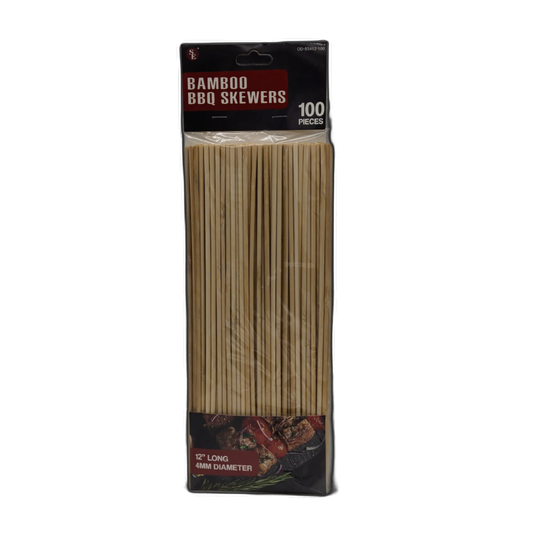Bamboo Bbq Skewers 12" Long 4mm Diam. 100pk.