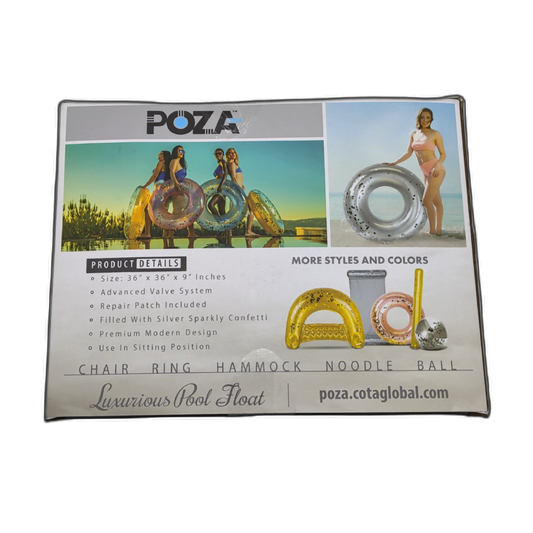 Pool Tube Silver Confetti 36" x 36" x 9" Poza