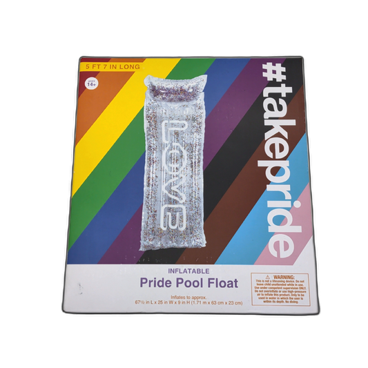 Inflatable Rainbow Pool Float 67.5" x 25" x 9" #takepride
