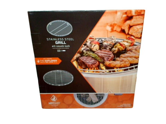 Stainless Steel Grill 19.5" w/Removable Handle Hotshot Accessories