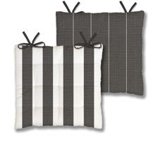 Seat Cushion Black 16" x 16" Reversible Cabana