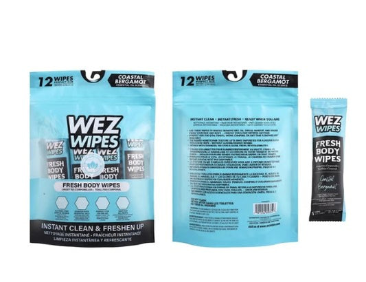 Body Wipes Coastal Bergamot 12pcs Wez Wipes