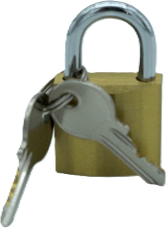 Padlock 1-1/4" Brass w/2 Keys