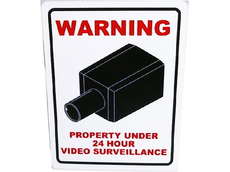 Panneau Avertissement Petit 14x18 cm Surveillance 24 Heures Ou 4/9,99 $