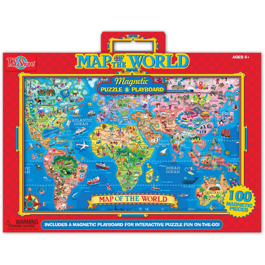 Map Of The World Magnetic Puzzle & Playboard 100pc. - Additional View