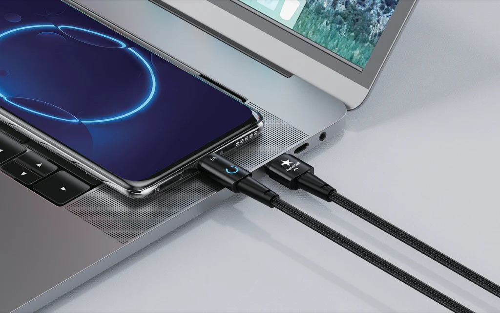USB A - USB C 10Ft Black Braided Cable Eaglestar Pro - Additional View