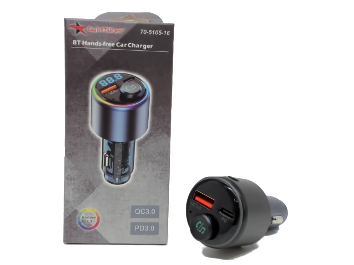 Car Charger USB C & USB A w/ FM Transmitter Eaglestar Pro